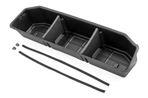 Jeep Gladiator Under Seat Storage - Rear - Rough Country - Custom-Fit Tray, Anti-Skid Surface, High-Density Thermoplastic - '20-'25